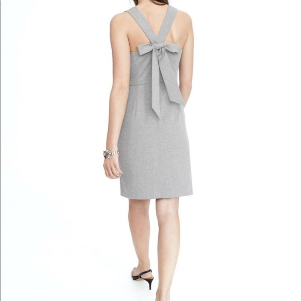 Banana Republic Bow Back Dress Color Heather Gray